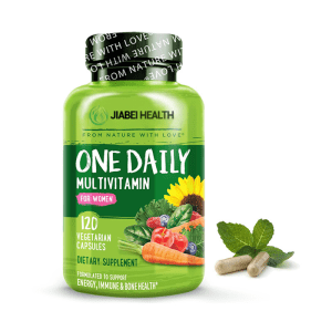 Jiabei Health One Daily Multivitamin for Women - 120 Vegetarian Capsules Bottle with Fresh Ingredients