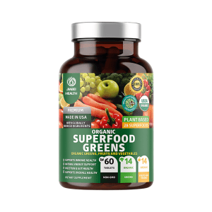 Jiabei Health Organic Superfood Greens Tablets with Fruits & Vegetables – 60 Tablets