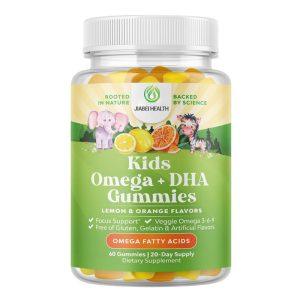 Kids Omega Gummies with DHA – Lemon Orange Flavored Brain Support – Jiabei Health