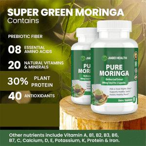 Moringa Capsules 800mg for Energy, Immunity and Antioxidants – Jiabei Health Supplement