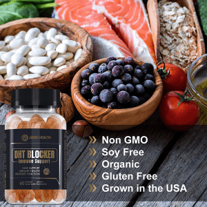 DHT Blocker Immune Support Gummies highlights: Non-GMO, Soy-Free, Organic, Gluten-Free, and Grown in the USA, for bulk and private label.