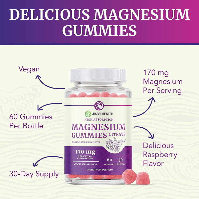 High Absorption Magnesium Gummies Citrate – 170mg per Serving, Vegan & Gelatin-Free - Image 2