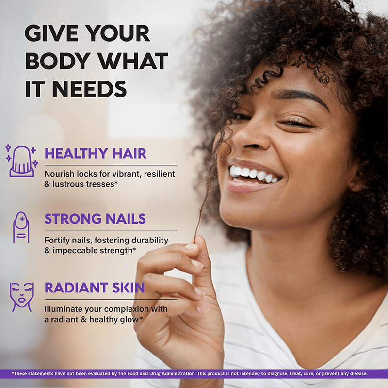High-Potency Biotin Collagen Keratin Supplement – 60 Capsules for Hair, Skin, Nails