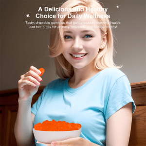 JiaBei Health Biotin Gummies bottle, promoting gorgeous hair, skin, and nails