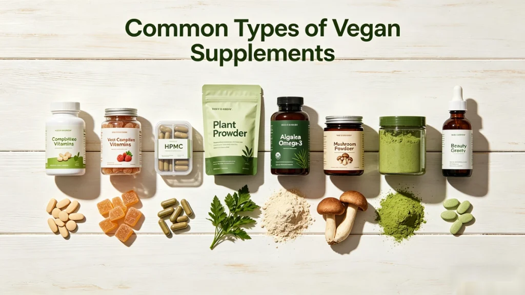 Vegan plant protein powders including pea, rice and soy blends, focus on taste, mouthfeel and solubility in sports nutrition