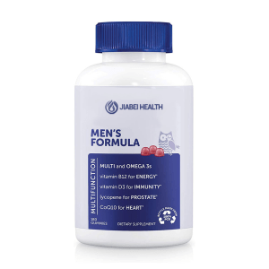 Jiabei Health Men’s Formula Multivitamin Omega Gummies with Omega 3, vitamin B12, vitamin D3, lycopene, and CoQ10 for men’s health – OEM private label supplement