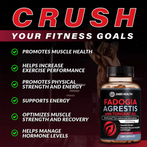 Athlete lifting weights with Jiabei Health Fadogia Agrestis with Tongkat Ali capsules promoting energy, strength, and muscle health
