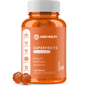 Plant-based superfruits gummies supporting beauty, wellness, and daily nutrition, vegan and gluten-free supplement OEM by Jiabei Health