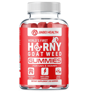 Bottle of Horny Goat Weed Gummies by Jiabei Health for libido, sexual performance, and immune support