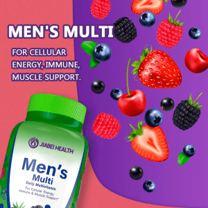 Jiabei Health Men’s Multi Gummies with berry and fruit blend for cellular energy, immune system support, and muscle health – OEM & Private Label supplement