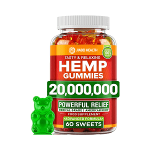 Bottle of hemp gummies OEM supplement by Jiabei Health with 20,000,000 potency