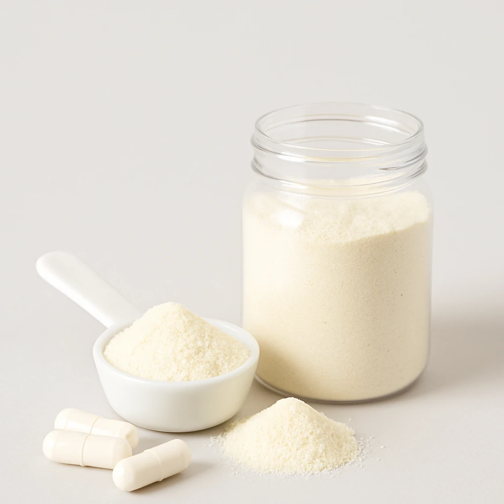 Pure bulk melatonin powder in raw form, used as an ingredient for private label supplements