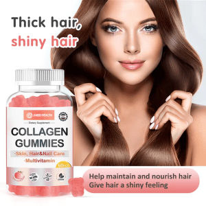Collagen gummies help maintain and nourish hair, promoting thickness, strength, and a shiny appearance for beauty-from-within care