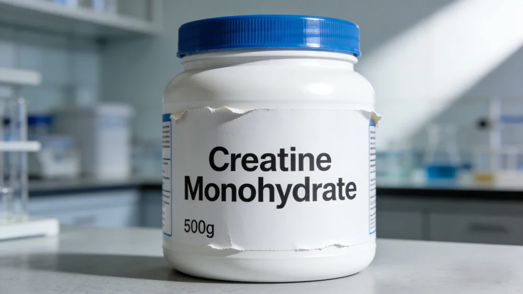 creatine certificate of analysis showing product identification, CAS number, and batch information