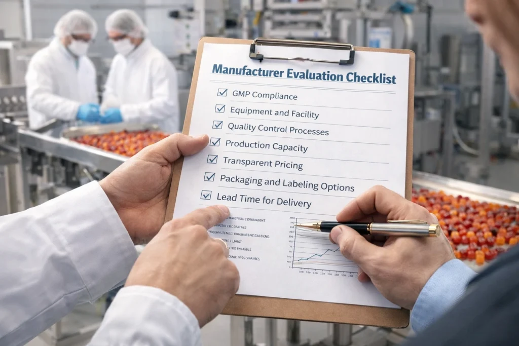 Evaluating a lipo gummies manufacturer using GMP, quality control, and production capacity criteria