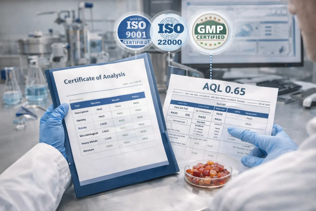 Quality systems documentation and certificate of analysis support for lipo gummies private label manufacturing