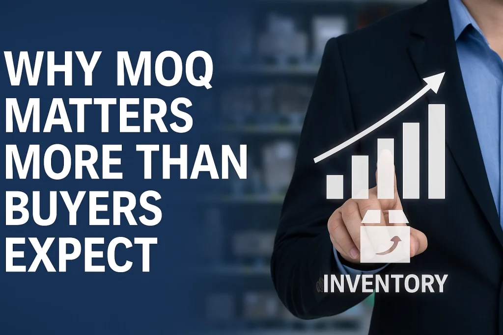 business illustration showing inventory and forecasting concepts to explain why supplement MOQ matters for private label buyers