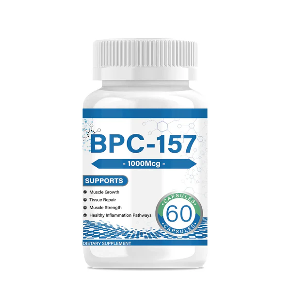 BPC-157 peptide capsules in bottle format for research and formulation development