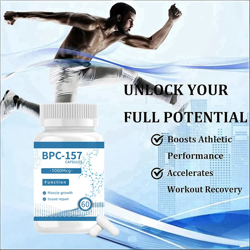 BPC-157 peptide capsules packaging image showing bottle and capsule format used for research and product development purposes