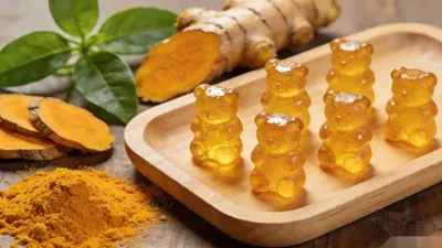 Curcumin gummy manufacturing challenges caused by incompatibility between lipophilic curcumin and water-based gummy and chewable systems