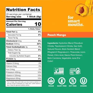 electrolyte hydration powder stick pack nutrition facts magnesium sodium potassium