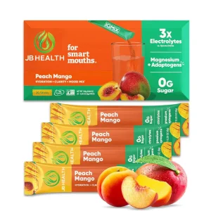 electrolyte hydration powder stick packs peach mango magnesium adaptogen drink mix