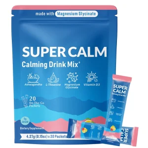 calming drink mix powder stick packs with magnesium glycinate L-theanine and ashwagandha supplement