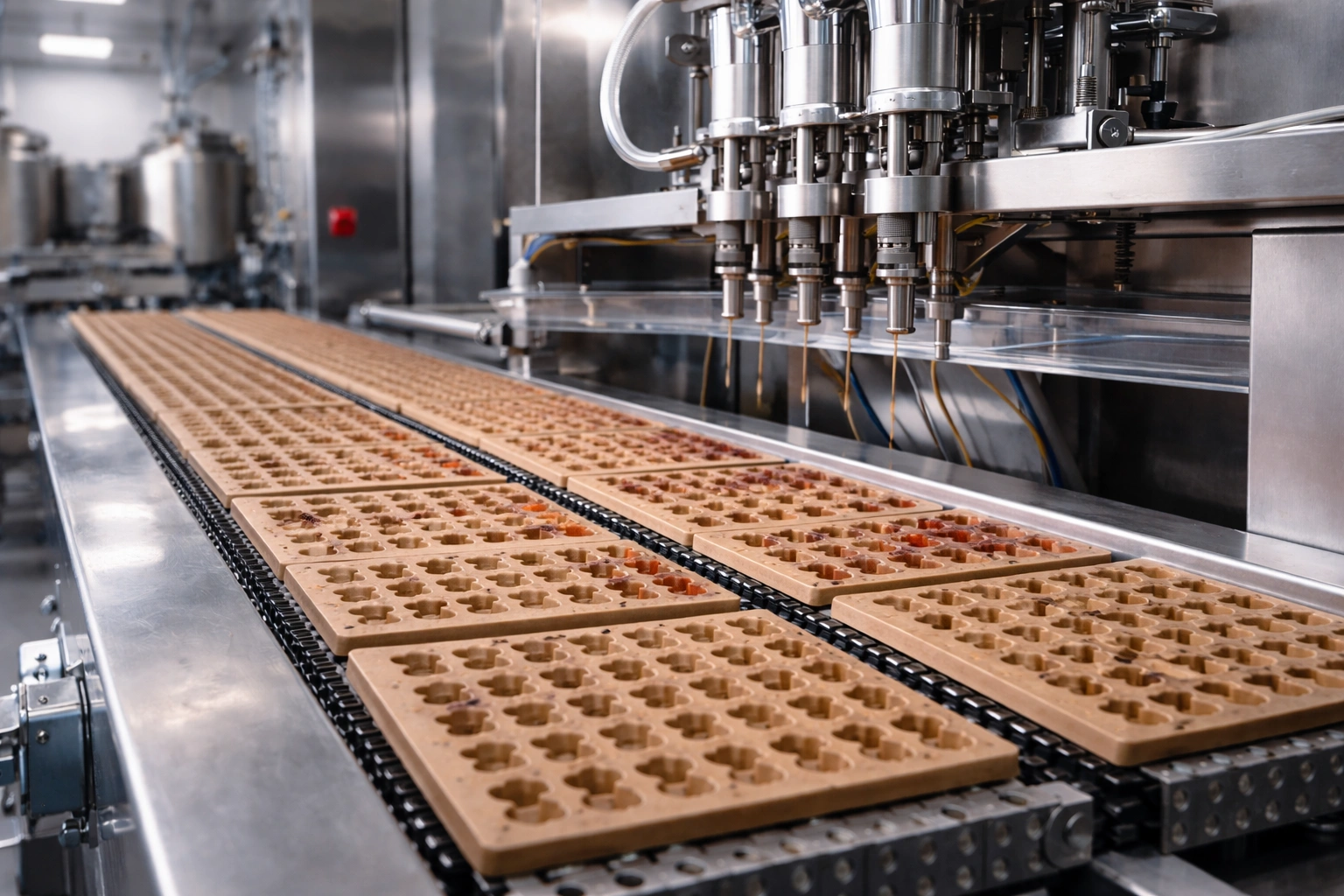 Automated bear gummy production line inside Jiabei Health factory