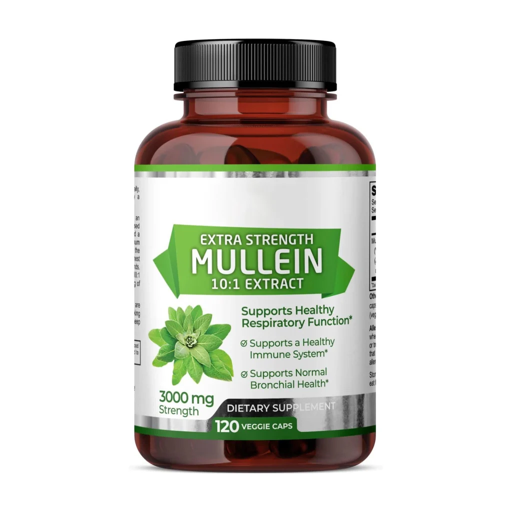 mullein extract capsules 10 1 for respiratory support supplement