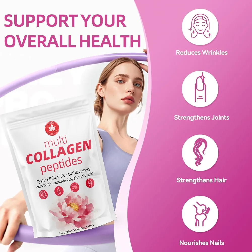 multi collagen peptides powder supplement benefits for skin hair joints nails