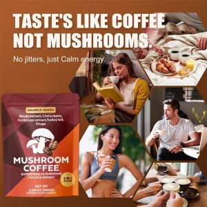 functional mushroom coffee beverage for daily energy focus and wellness lifestyle