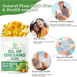 oil of oregano softgels supplement benefits including immune support digestive health respiratory health and skin health