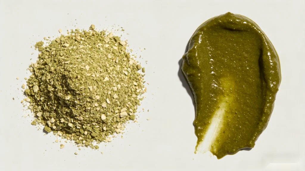comparison of yerba mate powder and yerba mate extract used in supplement manufacturing