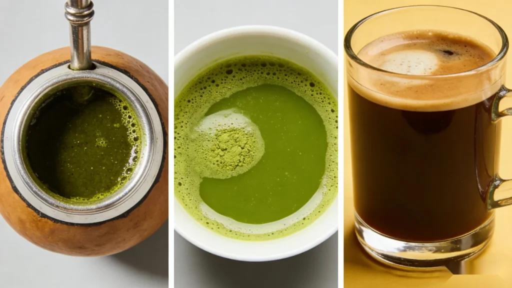comparison of caffeine levels in yerba mate matcha and coffee