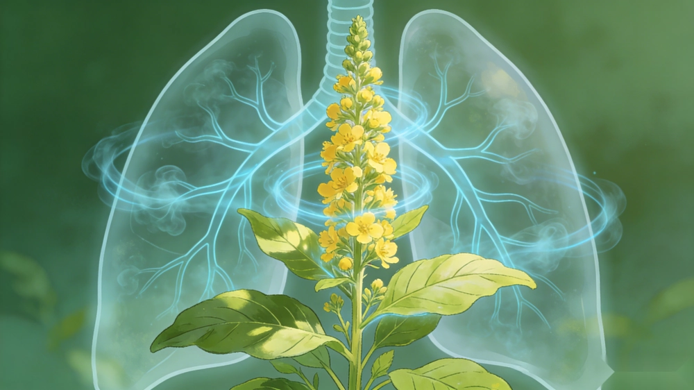 Mullein plant and herbal extract used for respiratory support and airway comfort