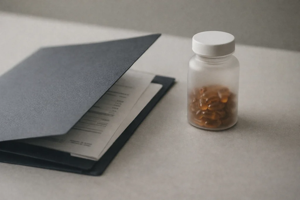 supplement manufacturer nda confidential project with formula document and sample bottle