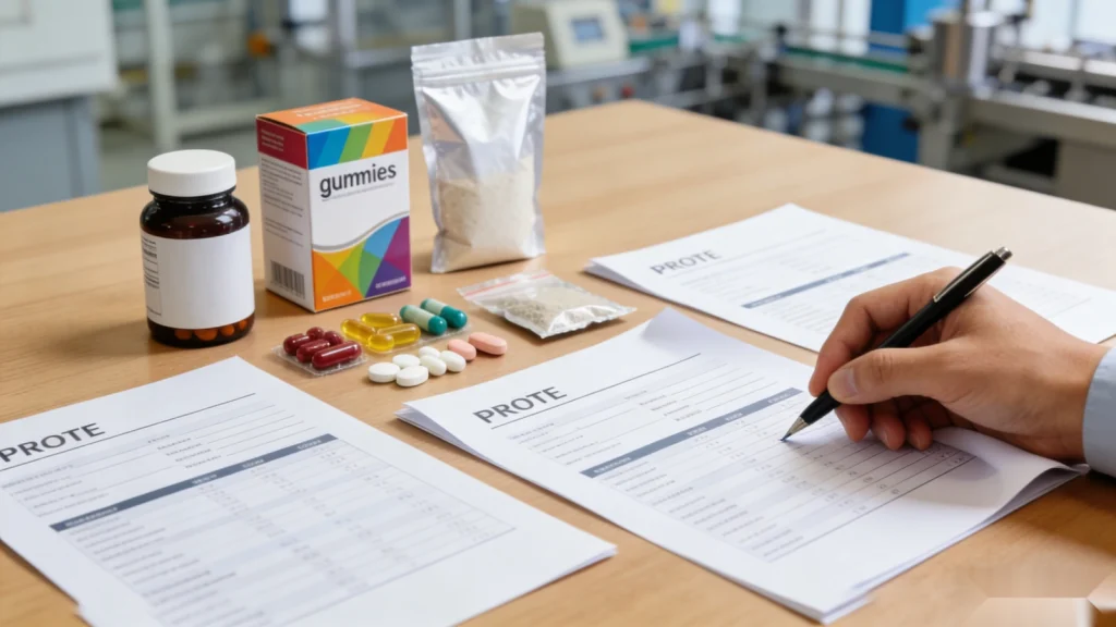Vitamin Manufacturing Quote Comparison on Desk