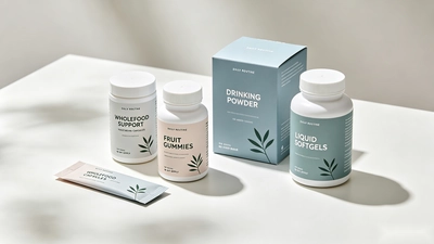 Turnkey supplement manufacturing dosage forms including capsules, gummies, softgels, and stick packs