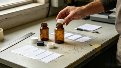 Bottles, labels, and cartons prepared for a white label supplement production order