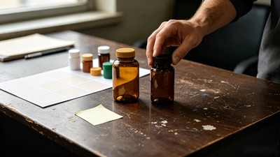 Supplement packaging samples being reviewed before a white label production order