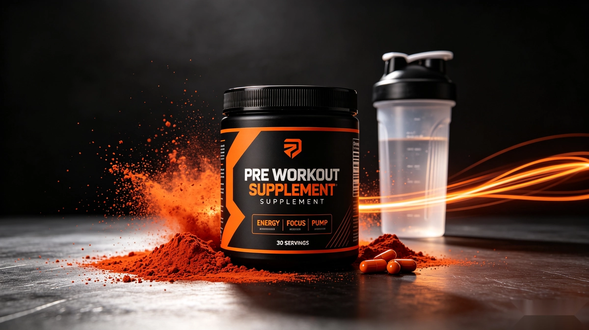 Bulk pre workout supplement powder prepared for commercial manufacturing and private label packaging