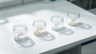 Calcium citrate, calcium carbonate, magnesium citrate and magnesium glycinate ingredient samples