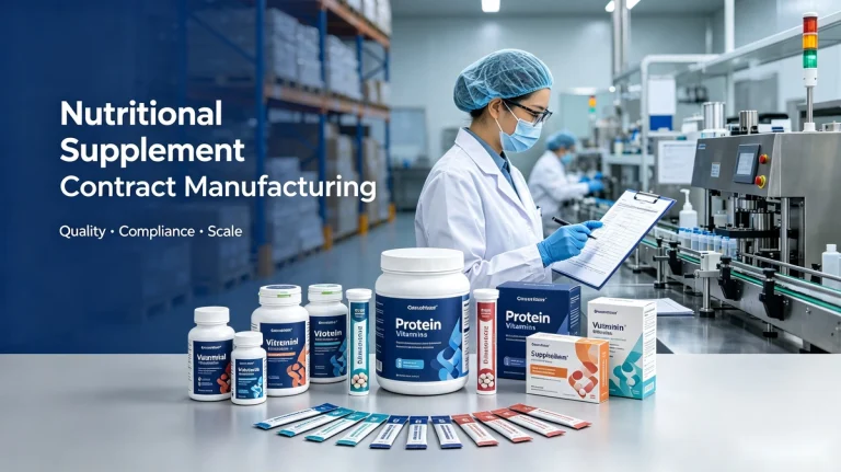 Nutritional supplement contract manufacturing with capsules, gummies, tablets, powders, liquids, and softgels
