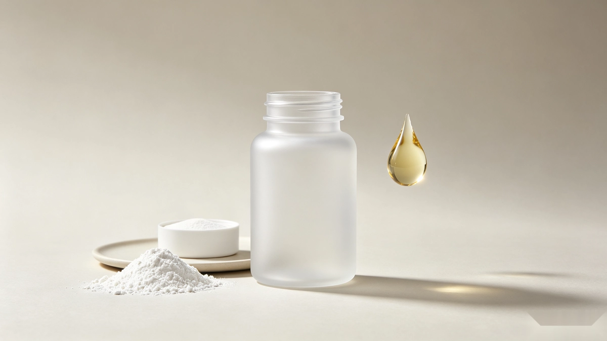 Custom keto supplement manufacturing concept with BHB powder and MCT oil