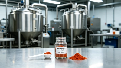 Pre workout sample scaling from bench formulation to bulk commercial production