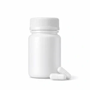HDPE plastic bottle packaging for capsule supplements with child resistant cap
