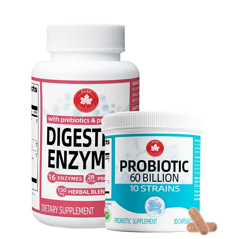 probiotic capsule supplements with digestive enzymes and probiotics for gut health